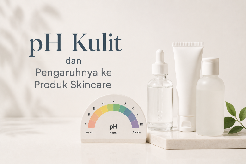 ilustrasi skala pH kulit normal dan rentang pH produk skincare