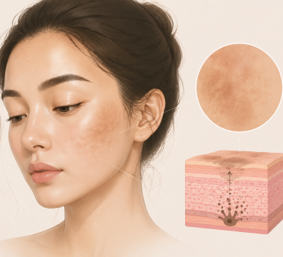 ilustrasi warna kulit tidak merata pada wajah