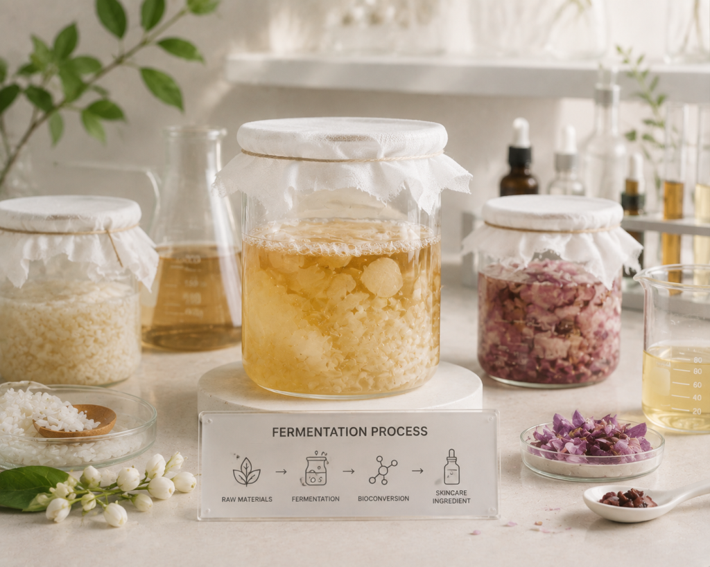 proses fermentasi bahan untuk produk perawatan kulit